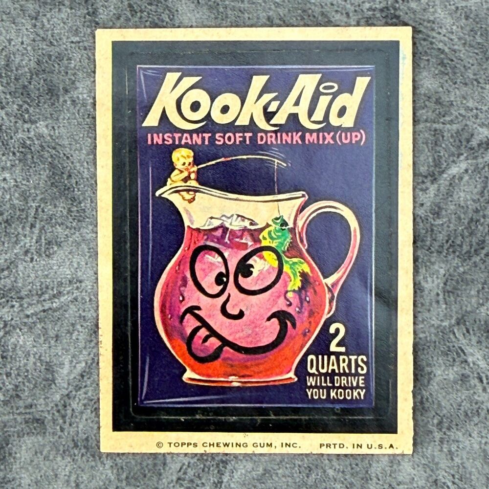 Vintage Topps Wacky Packages Die Cut Card Sticker KookAid Instant Soft Drink Mix